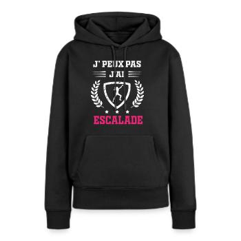 Je peux pas j'ai escalade femme - Sweat à capuche Premium bio Femme - noir - Devant - Julia (174cm)