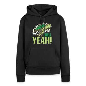 Tortue Tortue aquatique - Sweat à capuche Premium bio Femme - noir - Devant - Julia (174cm)