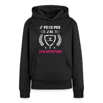 Je peux pas j'ai gym artistique femme - Sweat à capuche Premium bio Femme - noir - Devant - Julia (174cm)