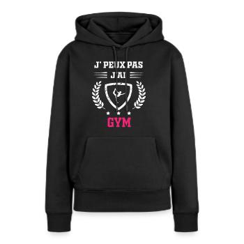 Je peux pas j'ai gym sport femme - Sweat à capuche Premium bio Femme - noir - Devant - Julia (174cm)