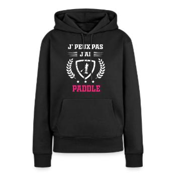 Je peux pas j'ai paddle femme - Sweat à capuche Premium bio Femme - noir - Devant - Julia (174cm)