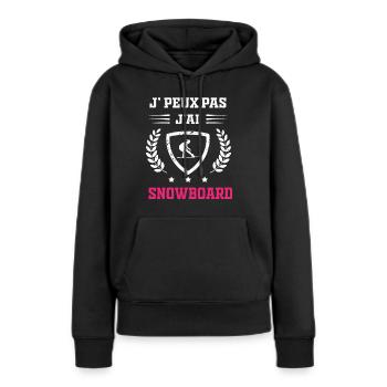 Je peux pas j'ai snowboard femme - Sweat à capuche Premium bio Femme - noir - Devant - Julia (174cm)
