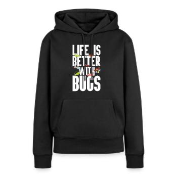 Insecte - Sweat à capuche Premium bio Femme - noir - Devant - Julia (174cm)