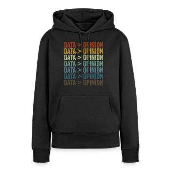 Statistiques sur les données > les opinions Scientifiques des données - Sweat à capuche Premium bio Femme - noir - Devant - Julia (174cm)