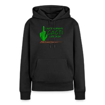 Cactus Majeur Cactus Cactus - Sweat à capuche Premium bio Femme - noir - Devant - Julia (174cm)