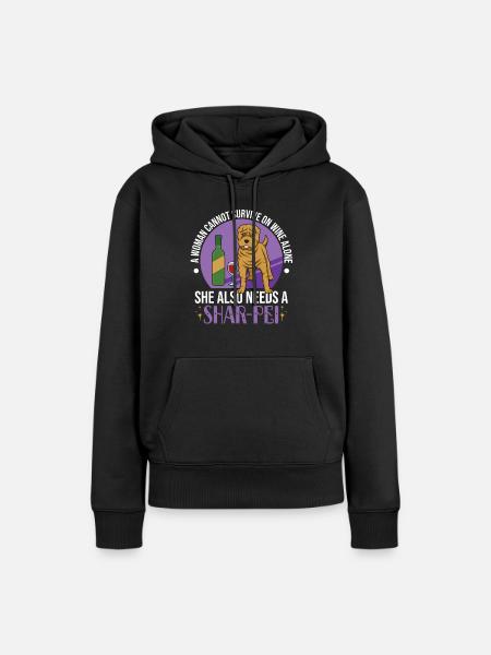 Chinese Shar Pei - Frauen Premium Bio Hoodie - Schwarz
