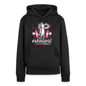 Es eskaliert eh T-Shirt Malle Party Outfit Damen - Frauen Premium Bio Hoodie - Schwarz - Vorne - Julia (174cm)