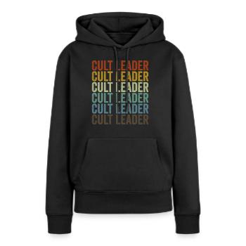 Chef de secte Chef de secte - Sweat à capuche Premium bio Femme - noir - Devant - Julia (174cm)