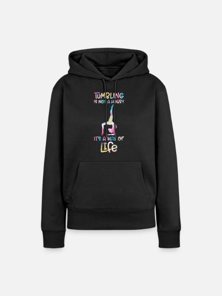 Stolpern - Frauen Premium Bio Hoodie - Schwarz