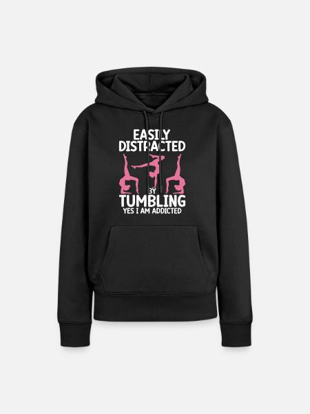 Stolpern - Frauen Premium Bio Hoodie - Schwarz