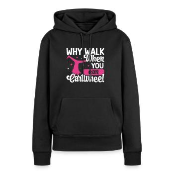 Wagenrad -Gymnast Stürzen - Frauen Premium Bio Hoodie - Schwarz - Vorne - Julia (174cm)