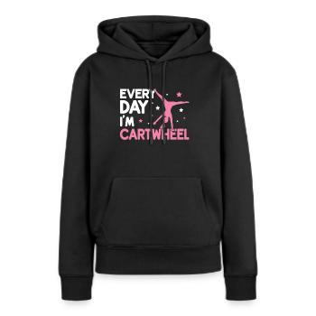 Wagenrad -Gymnast Stürzen - Frauen Premium Bio Hoodie - Schwarz - Vorne - Julia (174cm)