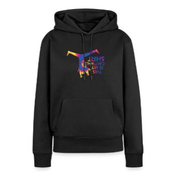 Wagenrad -Gymnast Stürzen - Frauen Premium Bio Hoodie - Schwarz - Vorne - Julia (174cm)