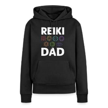 Père Reiki. Travailleurs de lumière, guérisseurs, - Sweat à capuche Premium bio Femme - noir - Devant - Julia (174cm)