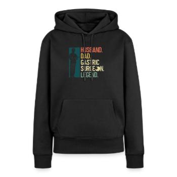 Magenchirurg Papa Bariatirc Chirurgie - Frauen Premium Bio Hoodie - Schwarz - Vorne - Julia (174cm)