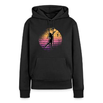 Volley-ball - Sweat à capuche Premium bio Femme - noir - Devant - Julia (174cm)