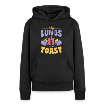 My Lungs Are Toast Lungen Transplantation Kawaii - Frauen Premium Bio Hoodie - Schwarz - Vorne - Julia (174cm)