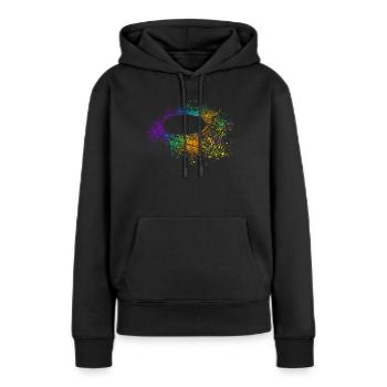 Schallplatten Plattenspieler - Frauen Premium Bio Hoodie - Schwarz - Vorne - Julia (174cm)