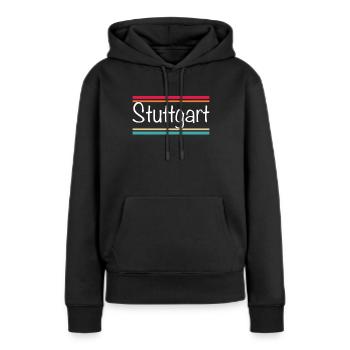 Stuttgart - Sweat à capuche Premium bio Femme - noir - Devant - Julia (174cm)