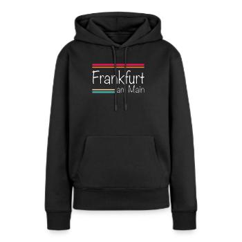 Frankfurt am Main - Frauen Premium Bio Hoodie - Schwarz - Vorne - Julia (174cm)