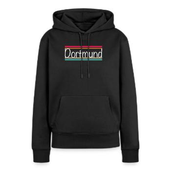 Dortmund - Sweat à capuche Premium bio Femme - noir - Devant - Julia (174cm)