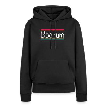 Bochum - Sweat à capuche Premium bio Femme - noir - Devant - Julia (174cm)