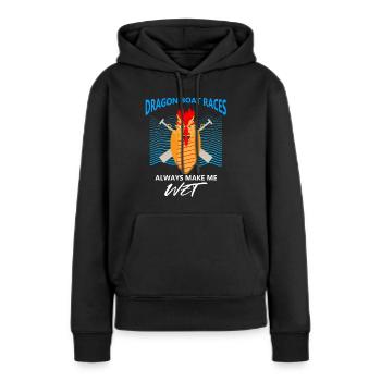 Conception de course de bateaux-dragons pour bateau-dragon - Sweat à capuche Premium bio Femme - noir - Devant - Julia (174cm)