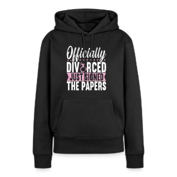 Divorce Divorcé - Sweat à capuche Premium bio Femme - noir - Devant - Julia (174cm)