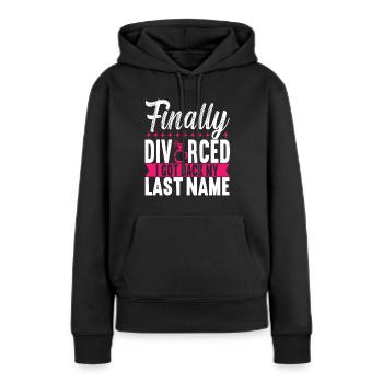 Divorce Divorcé - Sweat à capuche Premium bio Femme - noir - Devant - Julia (174cm)