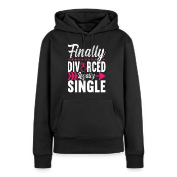 Divorce Divorcé - Sweat à capuche Premium bio Femme - noir - Devant - Julia (174cm)