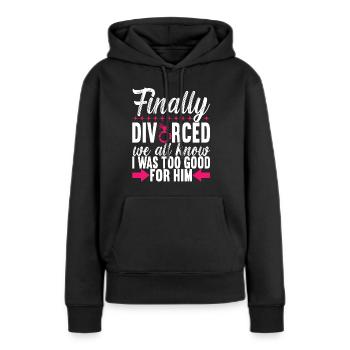 Divorce Divorcé - Sweat à capuche Premium bio Femme - noir - Devant - Julia (174cm)