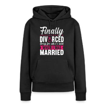 Divorce Divorcé - Sweat à capuche Premium bio Femme - noir - Devant - Julia (174cm)