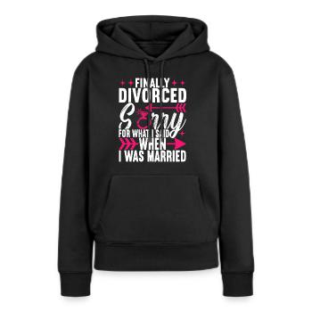 Divorce Divorcé - Sweat à capuche Premium bio Femme - noir - Devant - Julia (174cm)