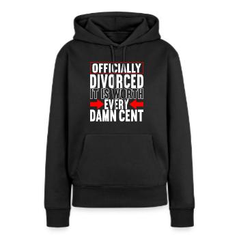 Divorce Divorcé - Sweat à capuche Premium bio Femme - noir - Devant - Julia (174cm)