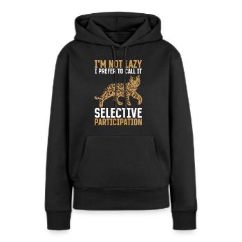 Cat Selective Participation Stubentiger Gift - Sweat à capuche Premium bio Femme - noir - Devant - Julia (174cm)