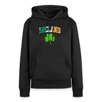 Irland Kleeblatt irischer St. Patrick’s Day - Frauen Premium Bio Hoodie - Schwarz - Vorne - Julia (174cm)