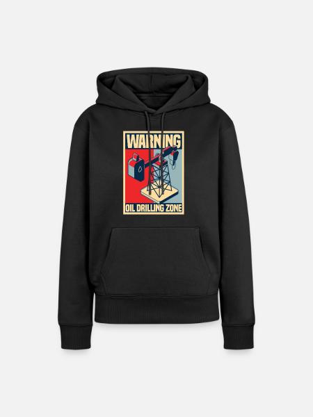 Ölfeld Bohrinsel - Frauen Premium Bio Hoodie - Schwarz
