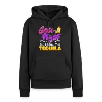 Girls Night J’apporte la Tequila Spring Break - Sweat à capuche Premium bio Femme - noir - Devant - Julia (174cm)
