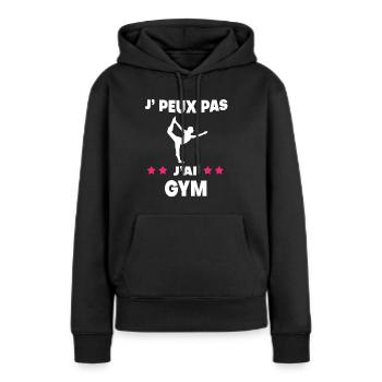 Je peux pas j'ai gym sport femme gymnaste - Sweat à capuche Premium bio Femme - noir - Devant - Julia (174cm)