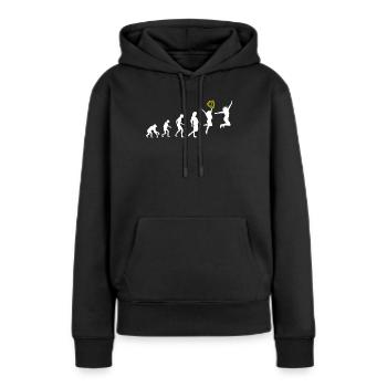 Agent d’assurance Evolution - Sweat à capuche Premium bio Femme - noir - Devant - Julia (174cm)
