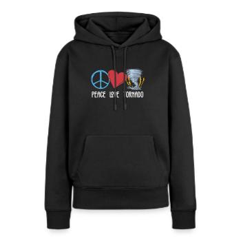 Tornade - Sweat à capuche Premium bio Femme - noir - Devant - Julia (174cm)