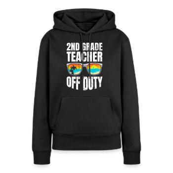 Professeur de classe de deuxième classe en congé Professeur de vacances - Sweat à capuche Premium bio Femme - noir - Devant - Julia (174cm)