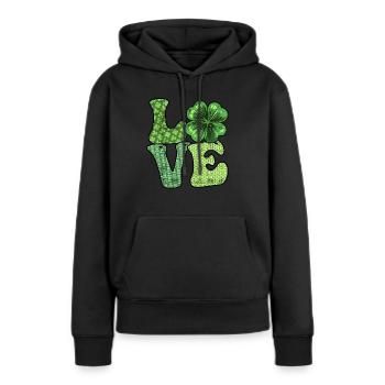 Les Irlandais adorent la Saint-Patrick - Sweat à capuche Premium bio Femme - noir - Devant - Julia (174cm)
