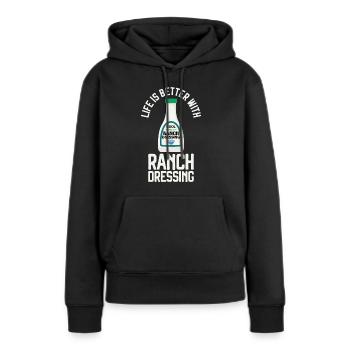 Ranch -Dressing -Ranch -Salatdressing - Frauen Premium Bio Hoodie - Schwarz - Vorne - Julia (174cm)