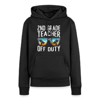 Professeur de classe de deuxième classe en congé Professeur de vacances - Sweat à capuche Premium bio Femme - noir - Devant - Julia (174cm)