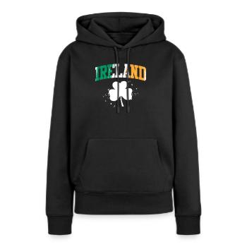 Irland Kleeblatt irischer St. Patrick’s Day - Frauen Premium Bio Hoodie - Schwarz - Vorne - Julia (174cm)