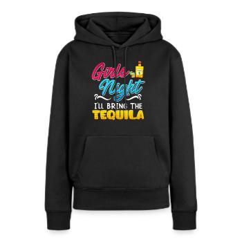 Girls Night J’apporte la Tequila Spring Break - Sweat à capuche Premium bio Femme - noir - Devant - Julia (174cm)