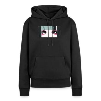 Angura Kei Dark Japanese Esthétique Anime Girl Eyes - Sweat à capuche Premium bio Femme - noir - Devant - Julia (174cm)