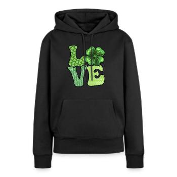 Les Irlandais adorent la Saint-Patrick - Sweat à capuche Premium bio Femme - noir - Devant - Julia (174cm)