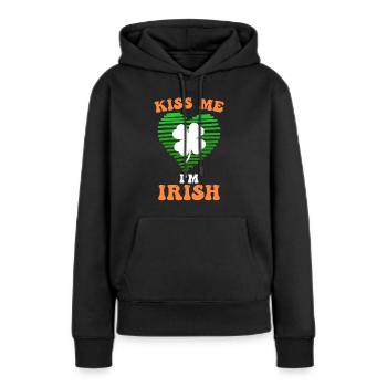 Embrasse-moi, Je suis Irlandais, Irlandais, Saint-Patrick - Sweat à capuche Premium bio Femme - noir - Devant - Julia (174cm)